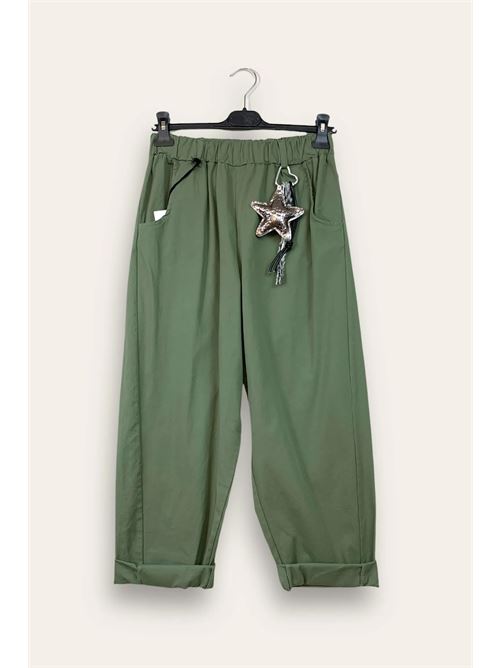 Pantalone baggy con gadget portachiavi LOVEme | VA-12570/Verde Militare